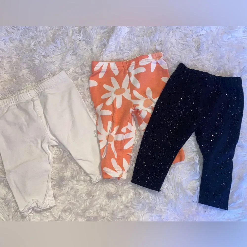 Bundle (13) Baby Girl 3M Leggings/Pants